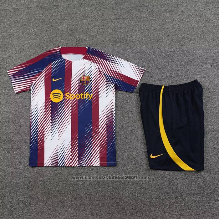 Fato de Treino Barcelona Manga Curta 2023 Azul y Vermelho - Calcas Curta